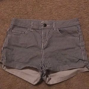 Black & White Striped Shorts